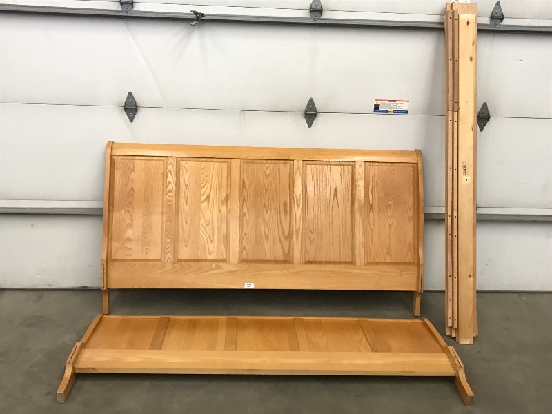 King-Sized Wooden Bed Frame Set, Us...