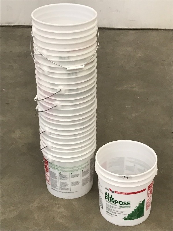 Lot Of (10) 4.5-Gallon Plastic Buck...