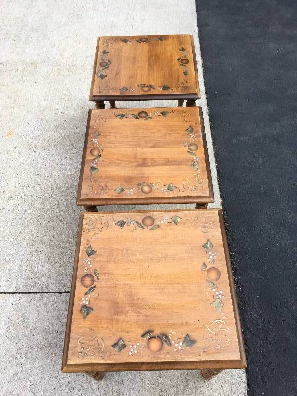 lot 59 image: (3) WOOD SIDE TABLES