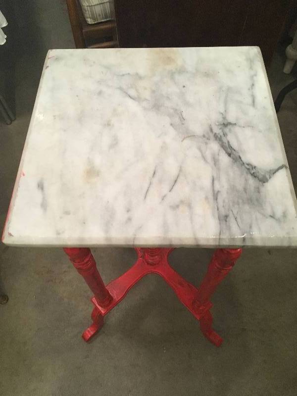 lot 148 image: TABLE WITH MARBLE TOP