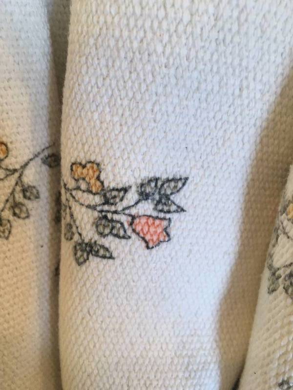 lot 168 image: (8) FLORAL PLACE MATS WITH WHITE WICKER BASKET