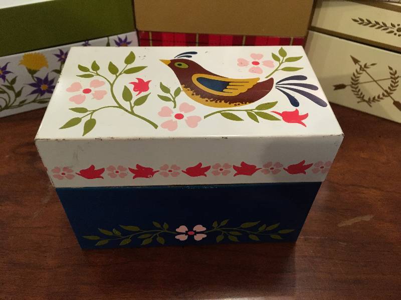 lot 246 image: (5) VINTAGE RECIPE BOXES