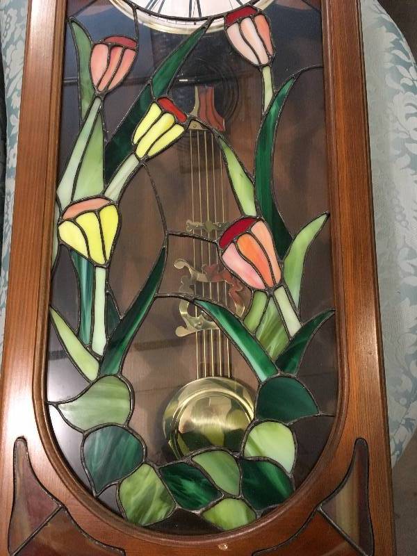 lot 251 image: SOLID WOOD PENDULUM WALL CLOCK