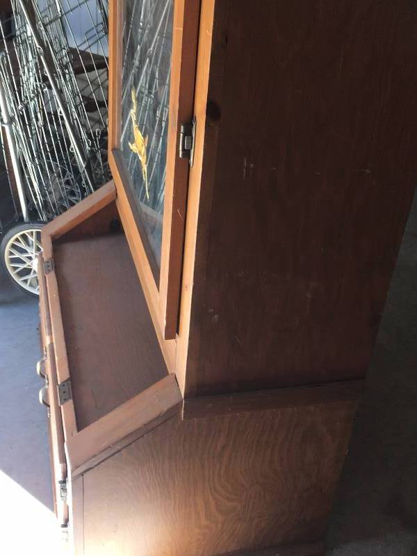 lot 12 image: WOODEN GUN CABINET