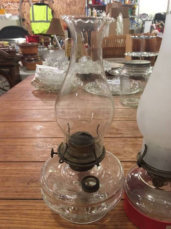 lot 304 image: (2) HURRICANE LAMPS