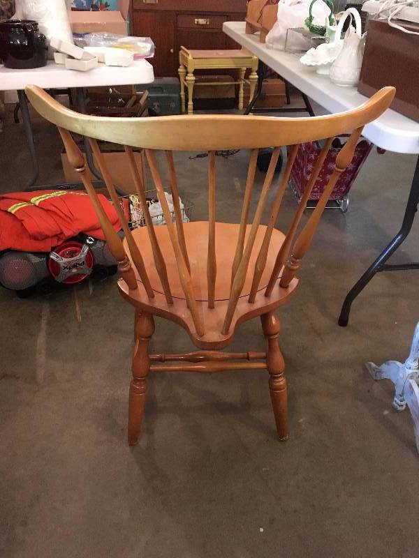 lot 314 image: ANTIQUE WOODEN SLOTTED CHAIR