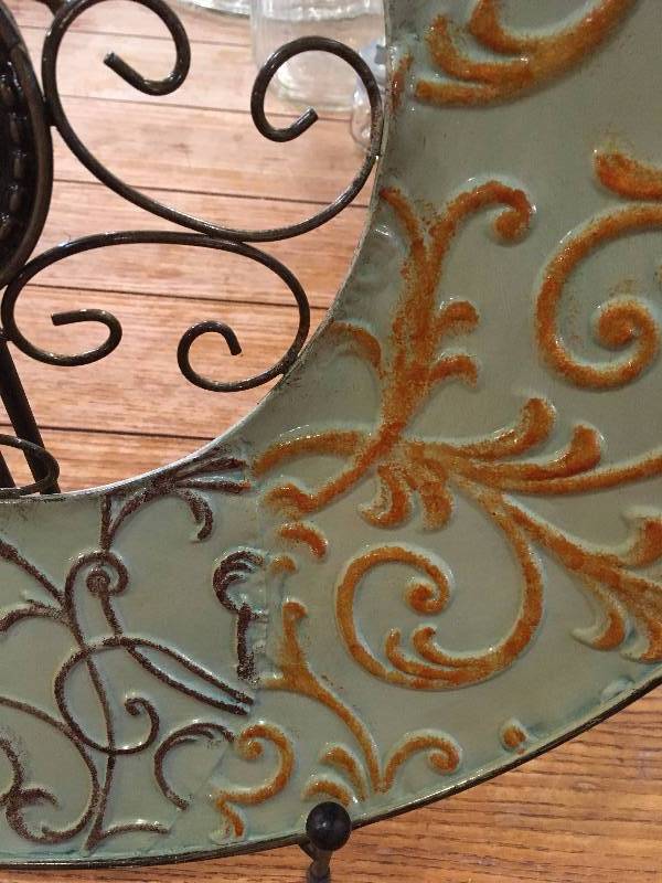lot 329 image: DECORATIVE METAL PLATE WITH STAND