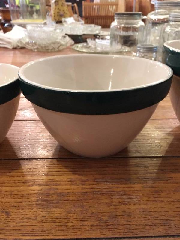 lot 334 image: (3) STONEWARE MIXING BOWLS