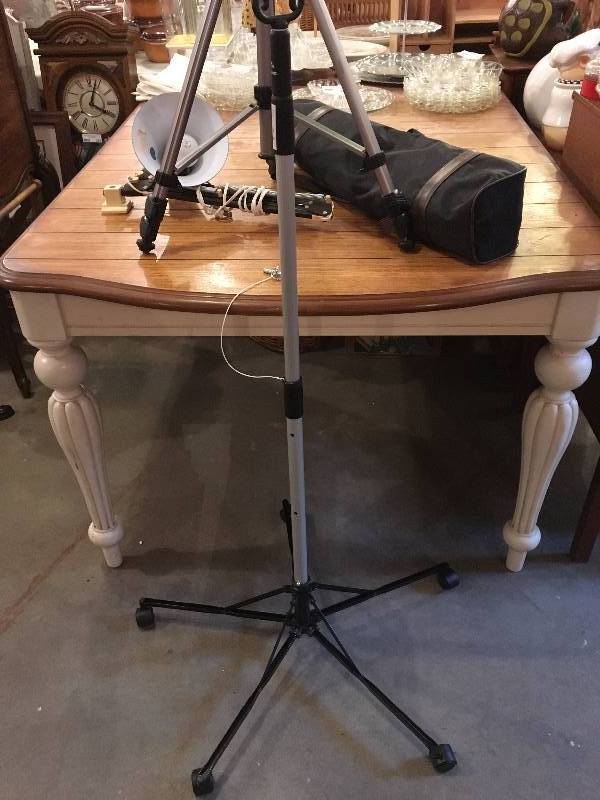 lot 381 image: (2) ADJUSTABLE CAMERA TRIPODS