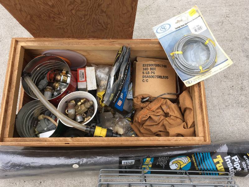 lot 446 image: PLUMBING SUPPLIES WITH WOOD BOX
