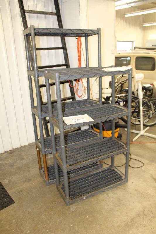lot 44 image: Lot of (2) Metal Storage Racks