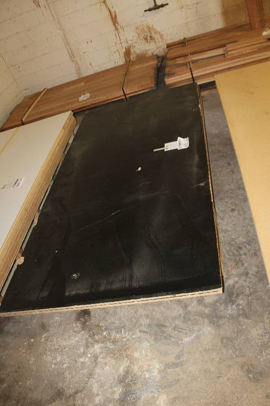 lot 65 image: Lot of (4) Black Melanine Industrial Particle Board Sheets
