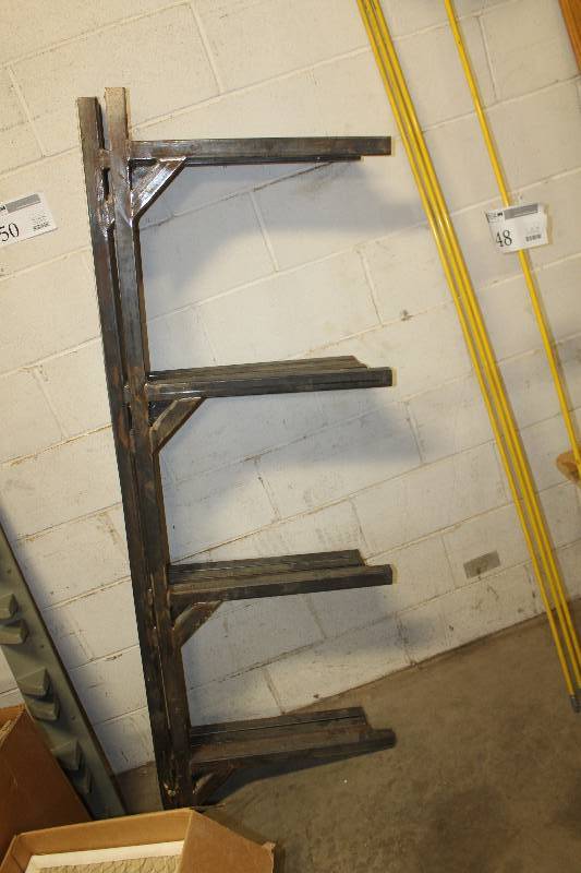 lot 50 image: Lot of (4) Commercial Metal 4-Shelf Shelf Brackets