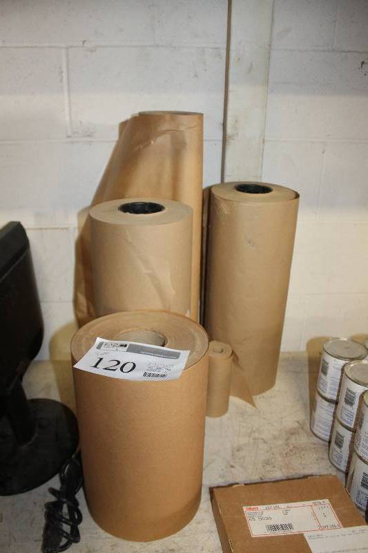 lot 120 image: Lot of (4) Partial Rolls of Brown Paper