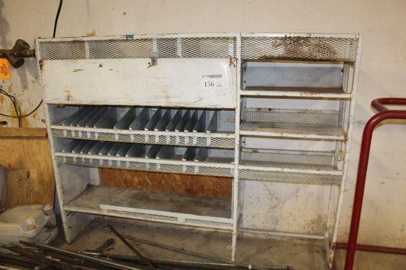 lot 156 image: Metal Rack for Bolts, Screws, Nails, etc.