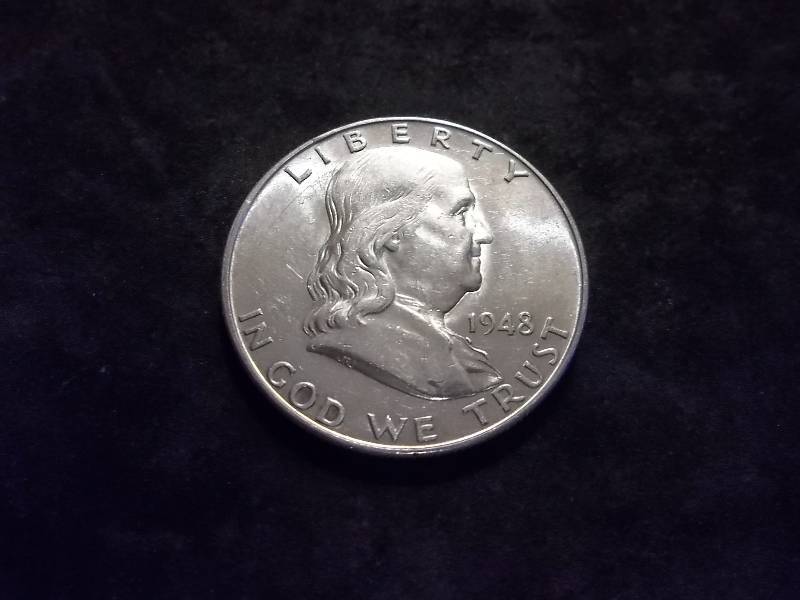 1948 D Franklin Half Dollar Very High Grade MS (In MS65 $260.00)