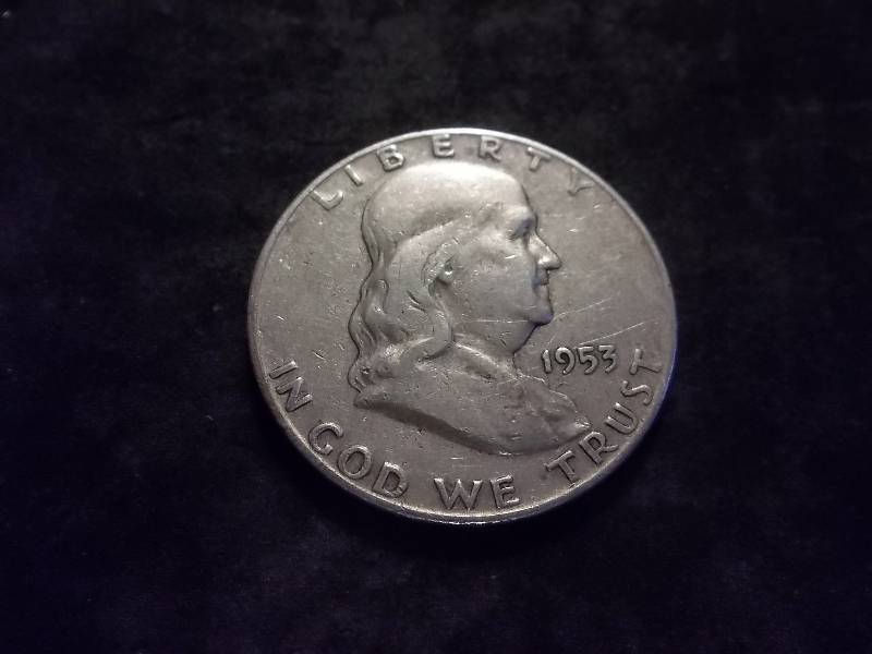 1953 D  Franklin Half Dollar Better Grade