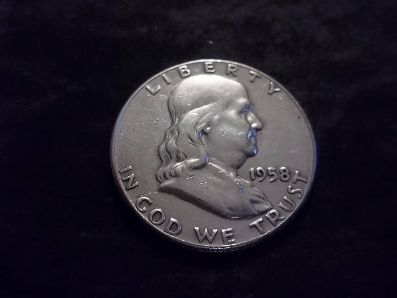1958  Franklin Half Dollar High Grade AU