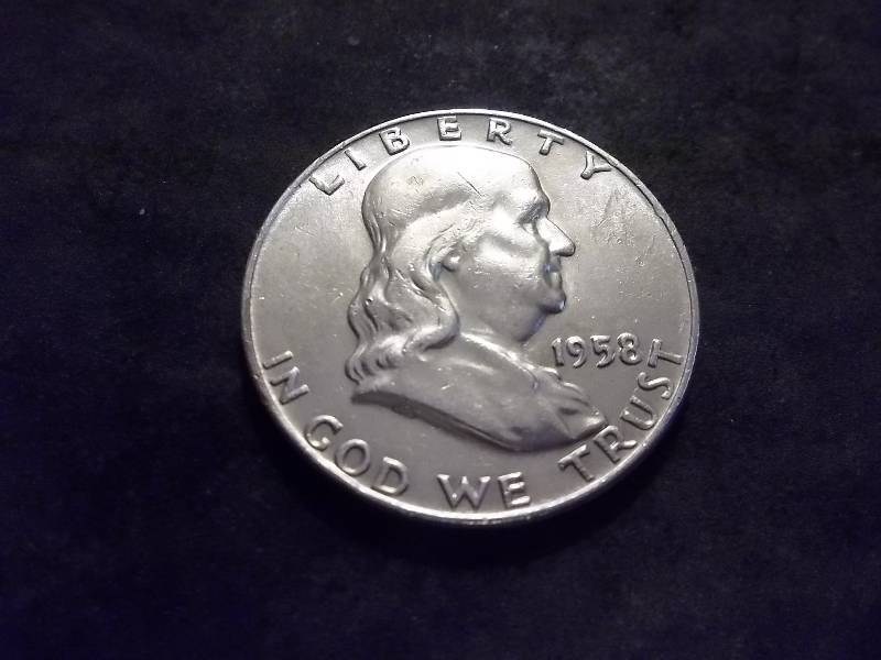 1958 D  Franklin Half Dollar High Grade MS