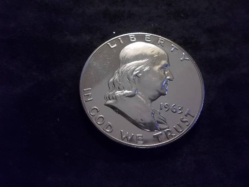 1963  Franklin Proof Half Dollar Very High Grade MS Full Bell