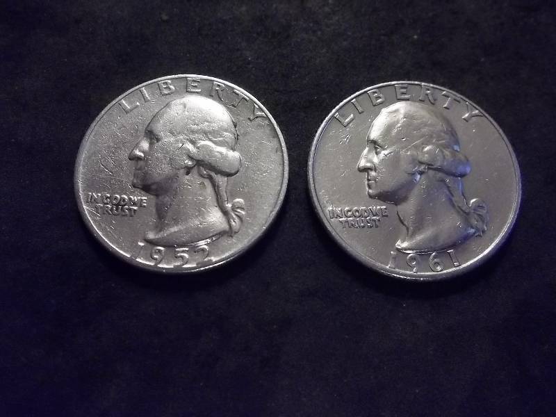 1952 D, 1961 D Washington Quarters Very  High Grade