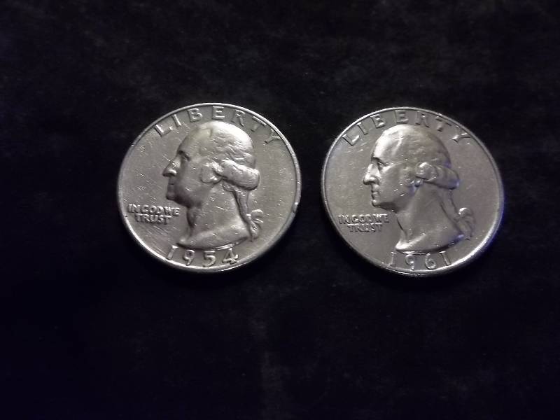 1954 D, 1961 D Washington Quarters Very High Grade