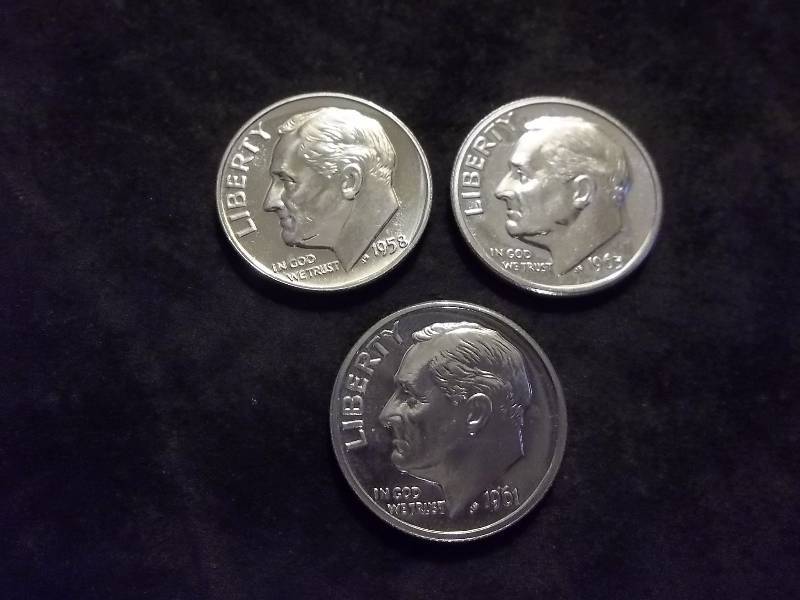 1958, 1961, 1963 Roosevelt Proof Dimes