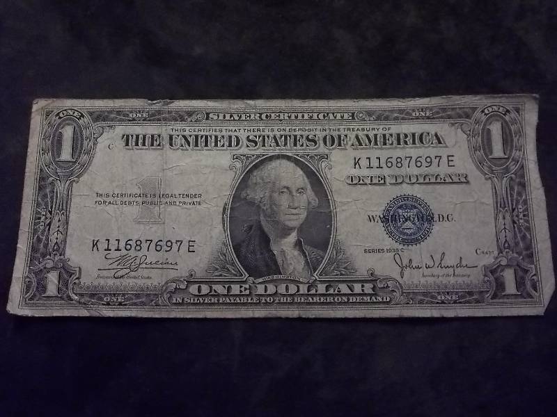 US One Dollar Silver Certificate Series 1935 C