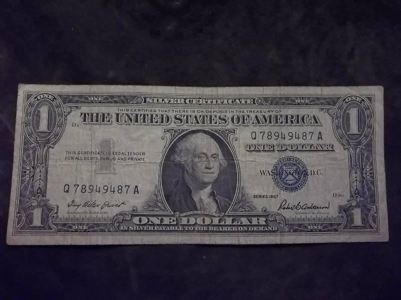 US One Dollar Silver Certificate Series 1957