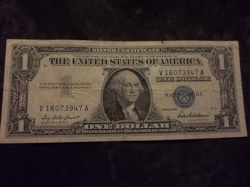 US One Dollar Silver Certificate Series 1957