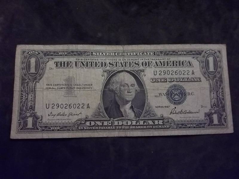 US One Dollar Silver Certificate Series 1957