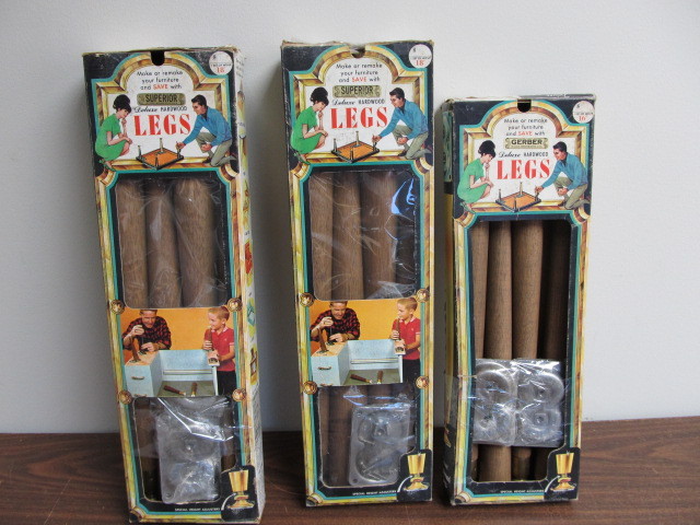 lot 13 image: 3 NOS Sets of Mid Century Table Legs
