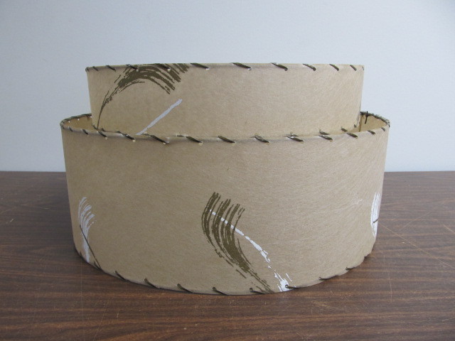 lot 16 image: NICE Mid Century Fiberglass 2-Tier Lamp Shade
