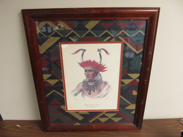lot 35 image: Vintage Framed Native American Print
