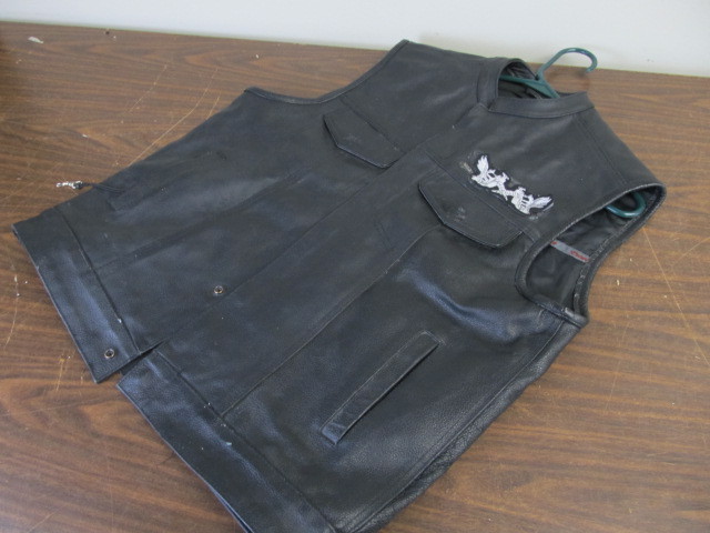 lot 64 image: Viking Cycle Leather Motorcycle Vest