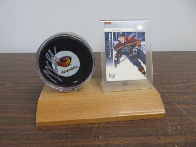 lot 69 image: Ilya Kovalchuk Signed Puck & Card