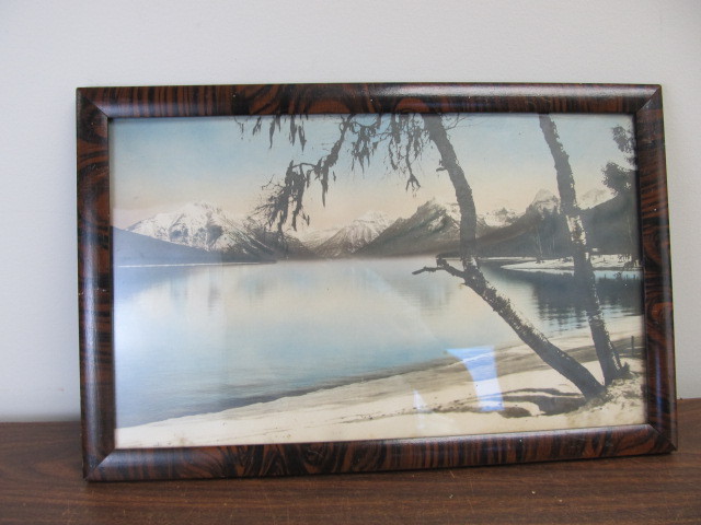 lot 96 image: Large Framed Antique Tinted Photograph