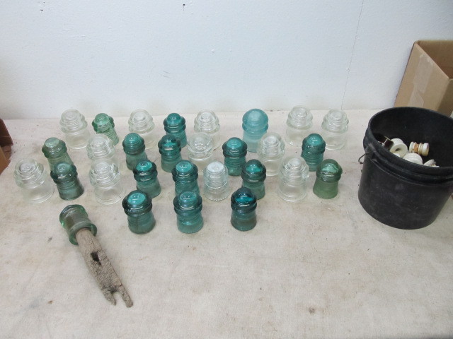 lot 127 image: Large Lot of Antique Glass Insulators
