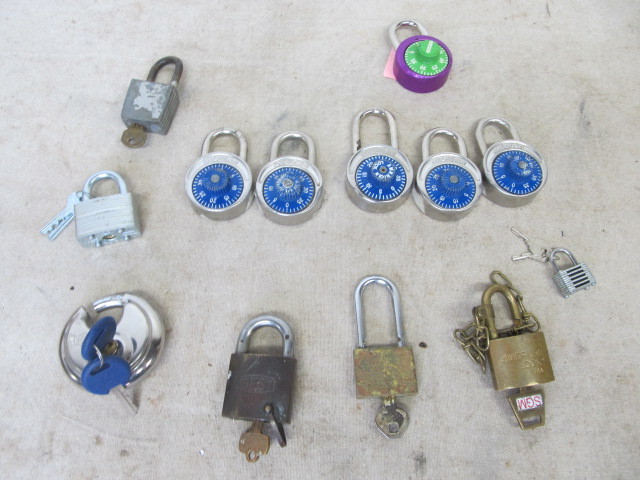 lot 108 image: Group of Padlocks wKeys & Combos