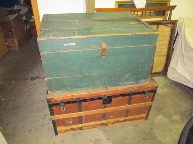 lot 154 image: 2 Antique Trunks