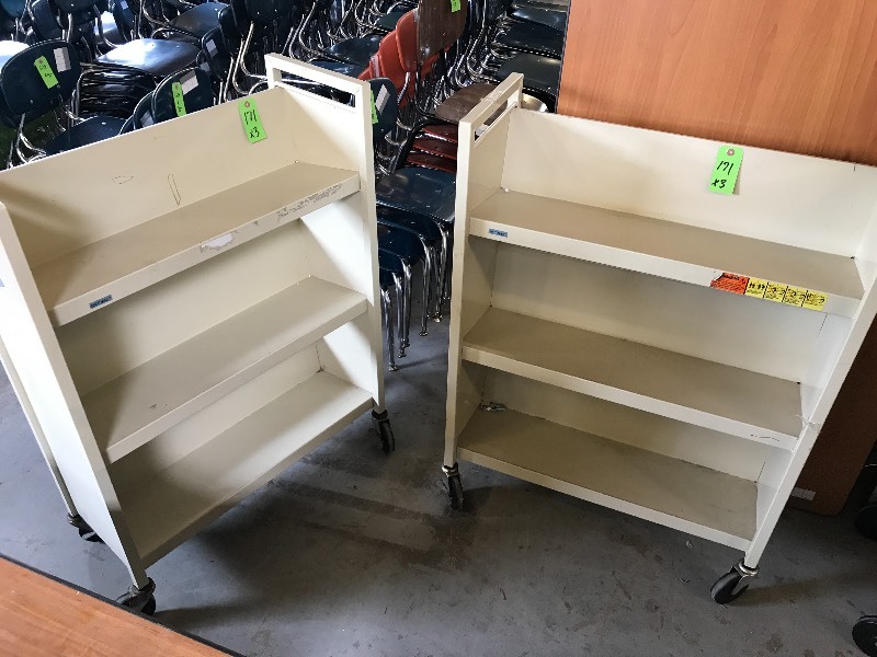 3 LIBRARY CARTS