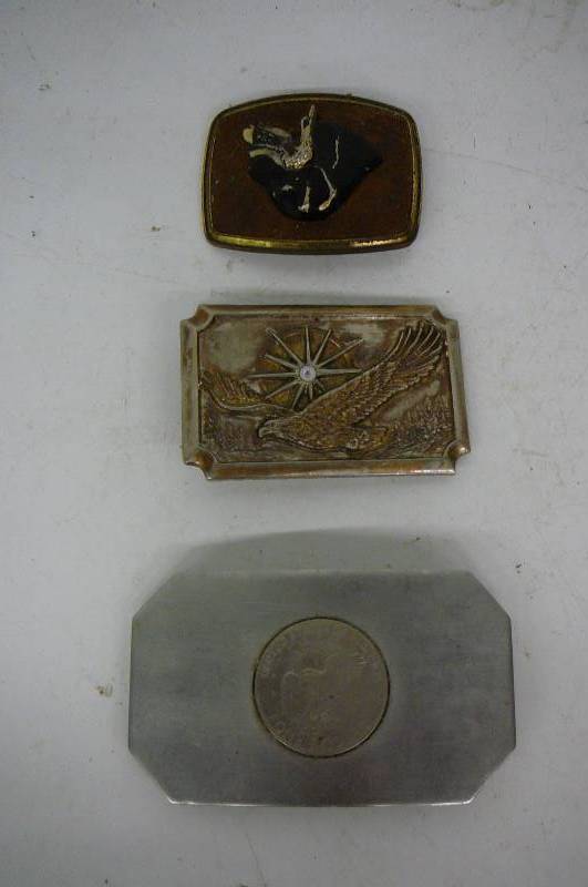 Silver Dollar & Other Belt Buckles