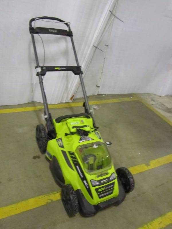 lot 10 image: Ryobi 20 in. 40-Volt Brushless Lithium-Ion Cordless Electric Lawn Mower