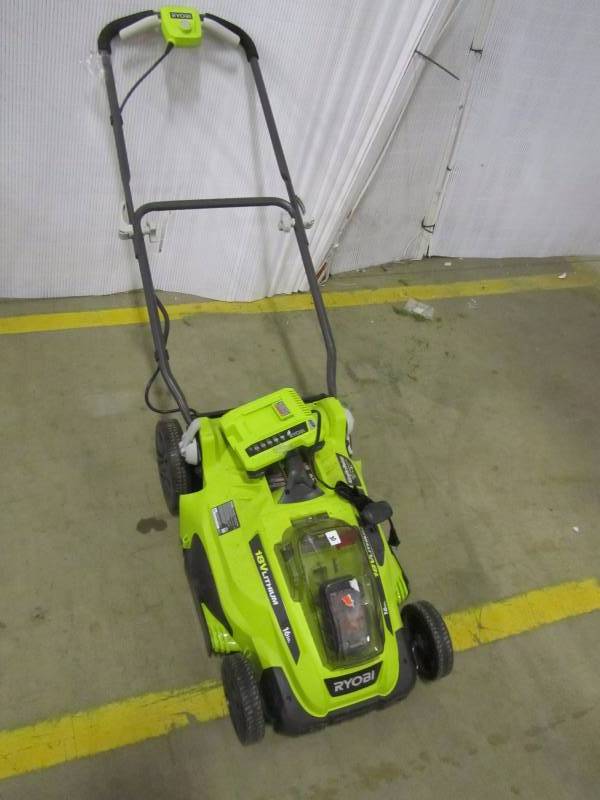 lot 13 image: Ryobi 16 in. ONE 18-Volt Lithium-ion Cordless Lawn Mower