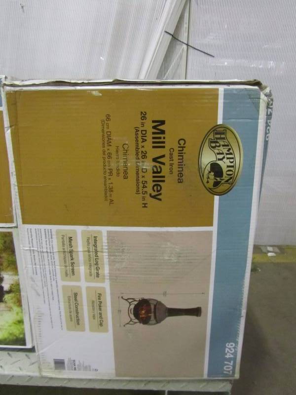 lot 40 image: Hampton Bay 55.5 in. Outdoor Cast Iron Chimenea