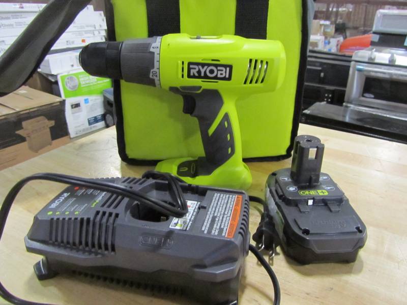 lot 58 image: Ryobi ONE 18-Volt Lithium-Ion Starter Drill Kit