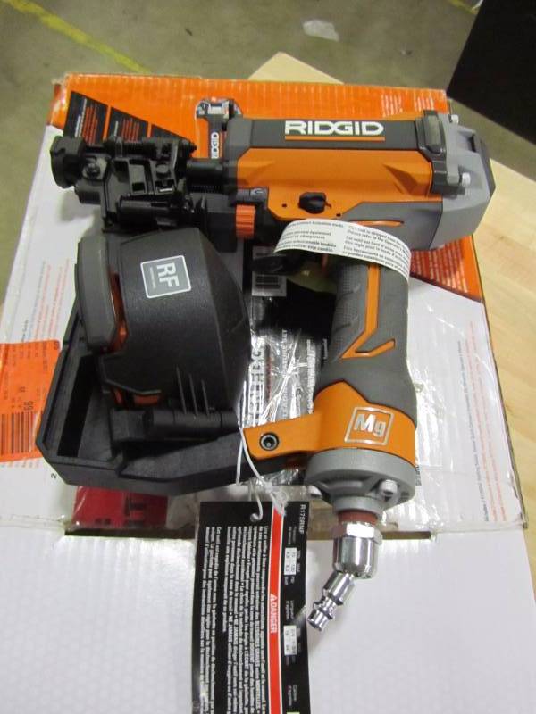 lot 64 image: Ridgid 15 Degree 1-34 in. Coil Roofing Nailer