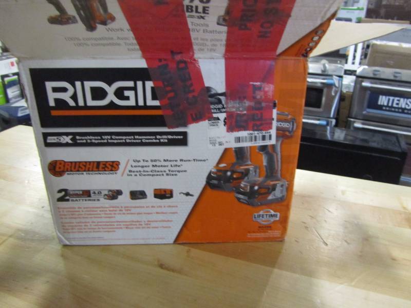 lot 67 image: RIDGID GEN5X Brushless 18-Volt Compact Hammer DrillDriver and 3-Speed Impact Driver Combo Kit
