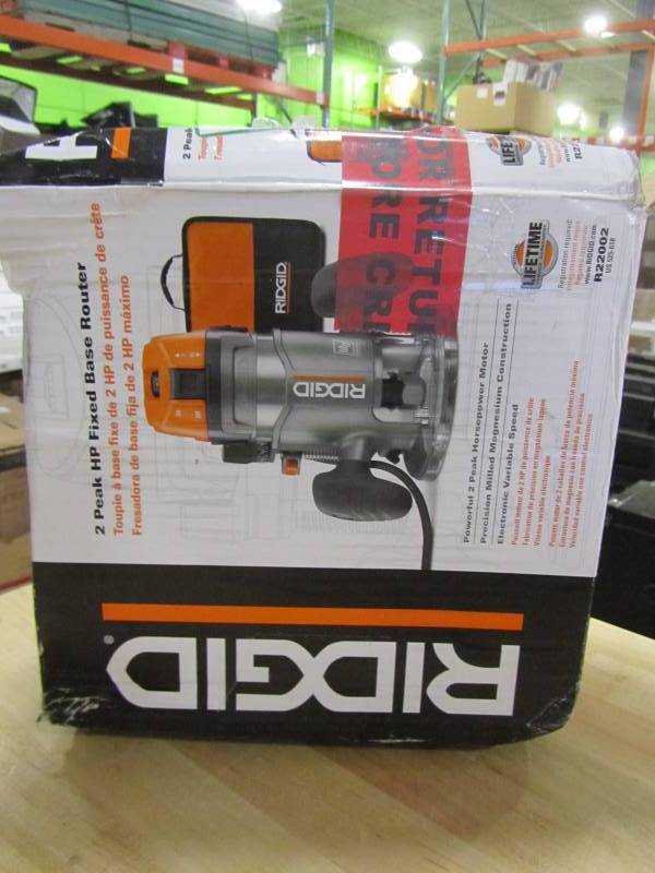 lot 68 image: RIDGID 2 HP Corded Fixed Base Router