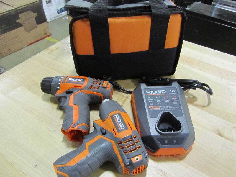 lot 69 image: RIDGID 12-Volt Hyper Lithium-Ion DrillDriver and Impact Driver Combo Kit